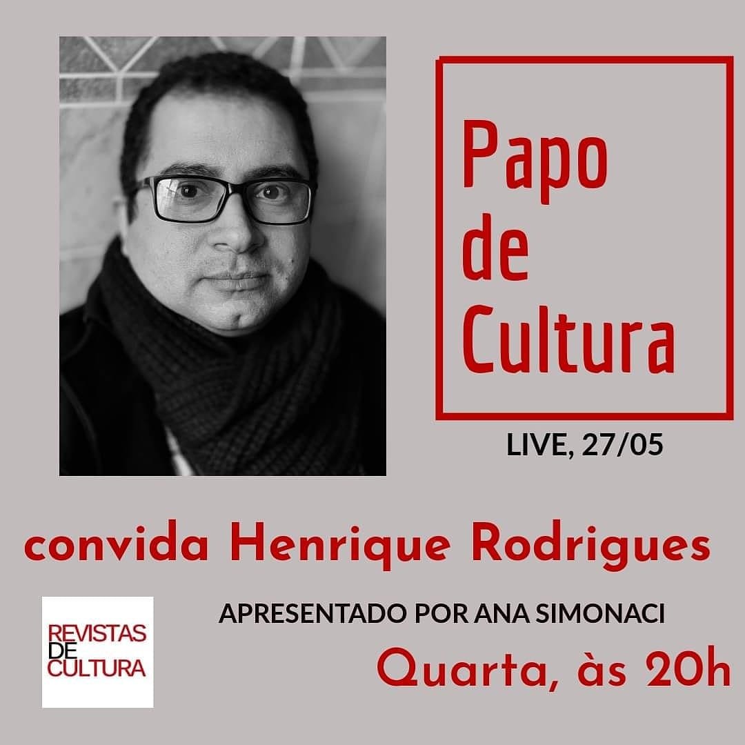 Hoje é dia de live com o super Henrique Rodrigues