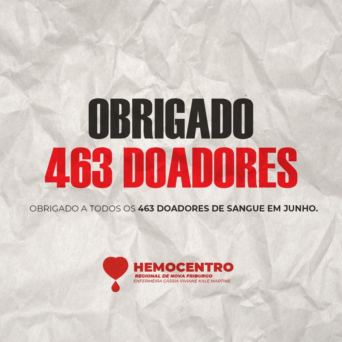 Hemocentro de Nova Friburgo fecha campanha ‘’Junho Vermelho’’ com mais de 460 doadores