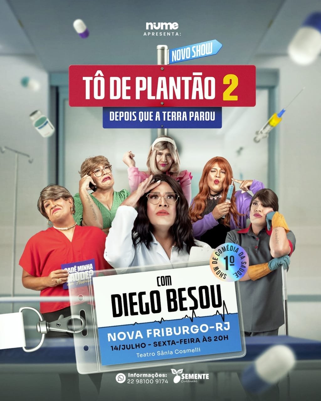 Nova Friburgo recebe o humorista Diego Besou em “Tô de Plantão 2”