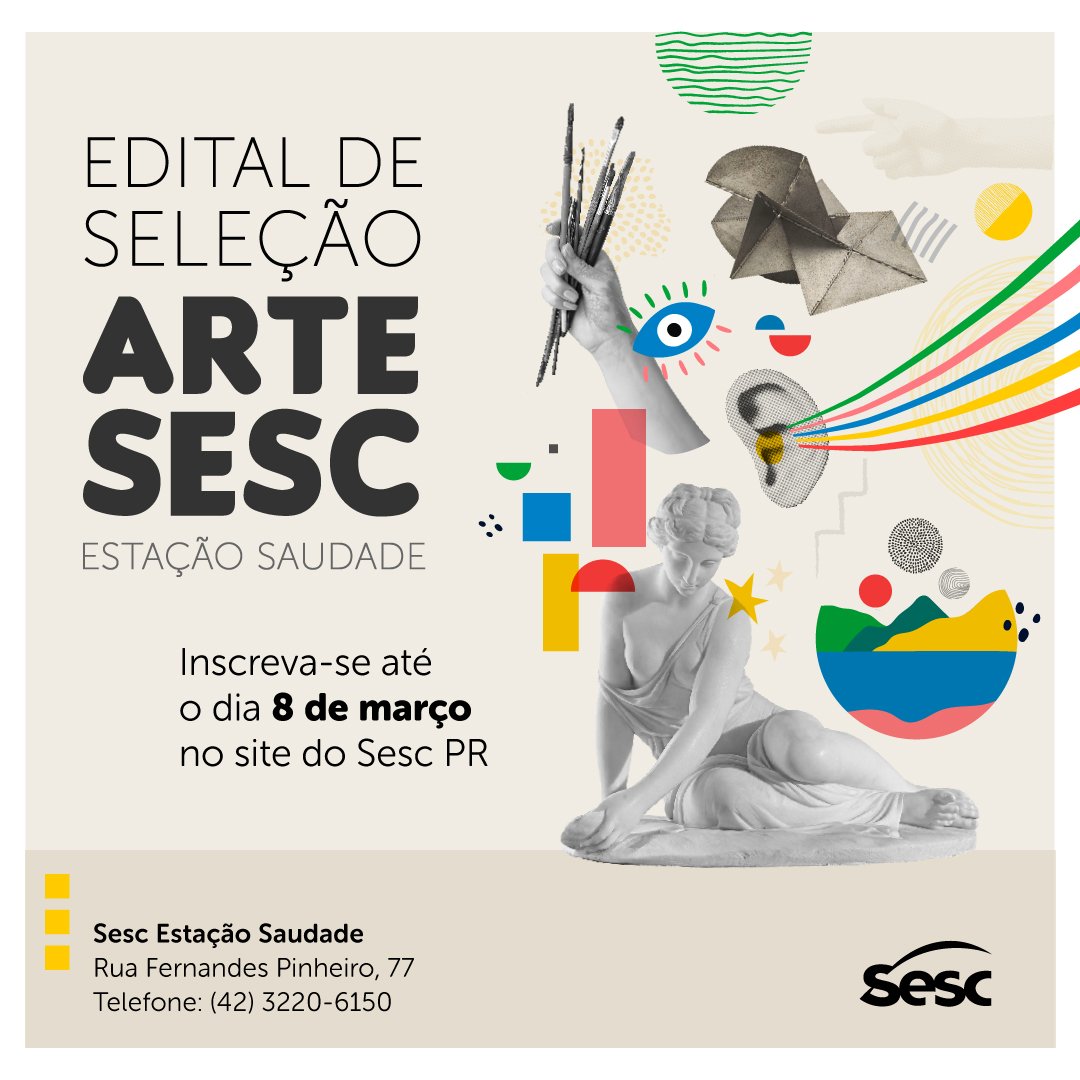 Sesc PR seleciona obras de artes visuais para mostras coletivas