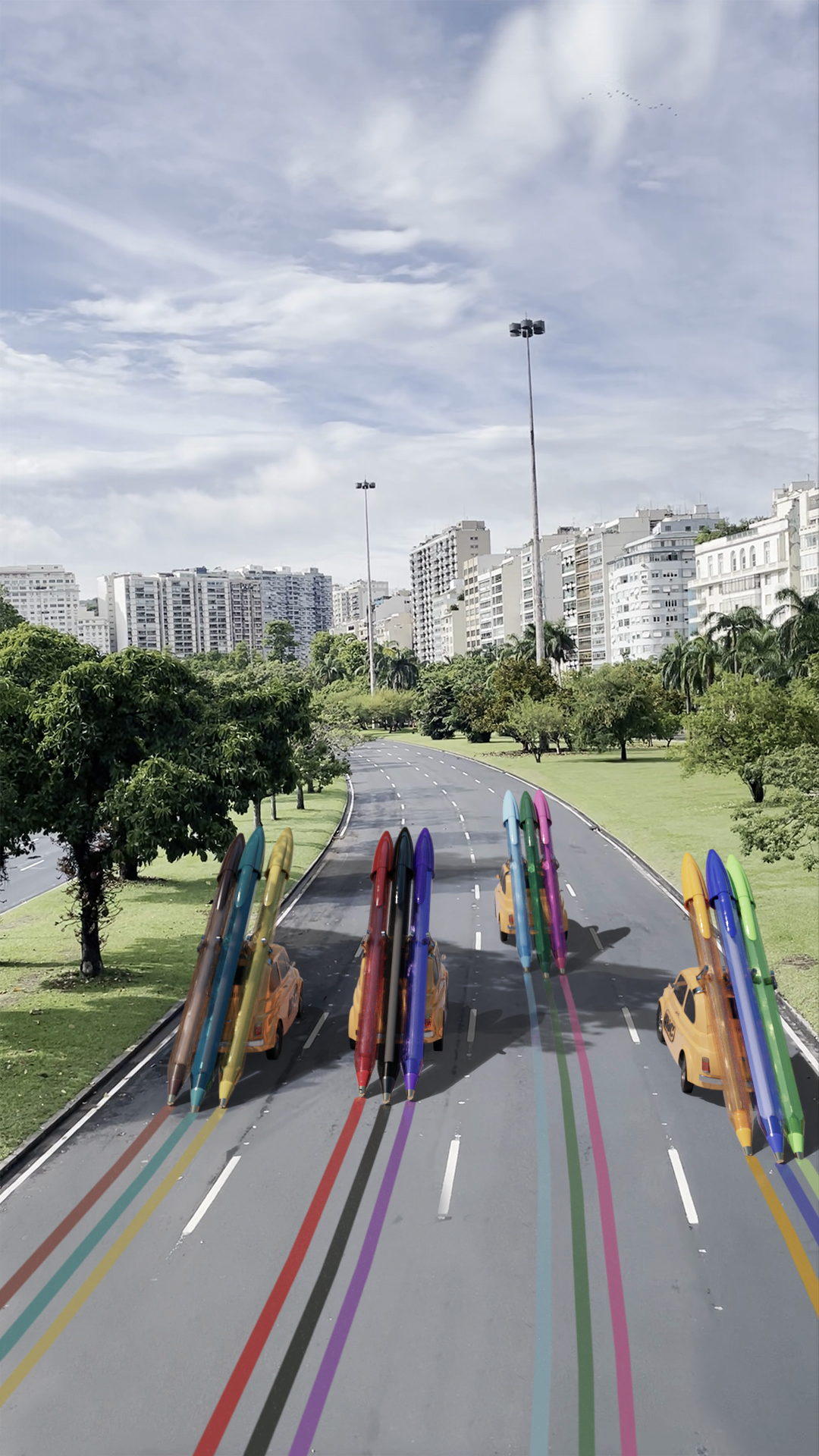 BIC leva canetas gigantes para colorir as ruas do Rio de Janeiro e celebrar a alegria do Carnaval