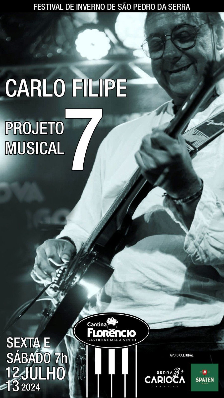 O Palco da Cantina Florêncio apresenta: PROJETO MUSICAL 7 com Carlo Filipe